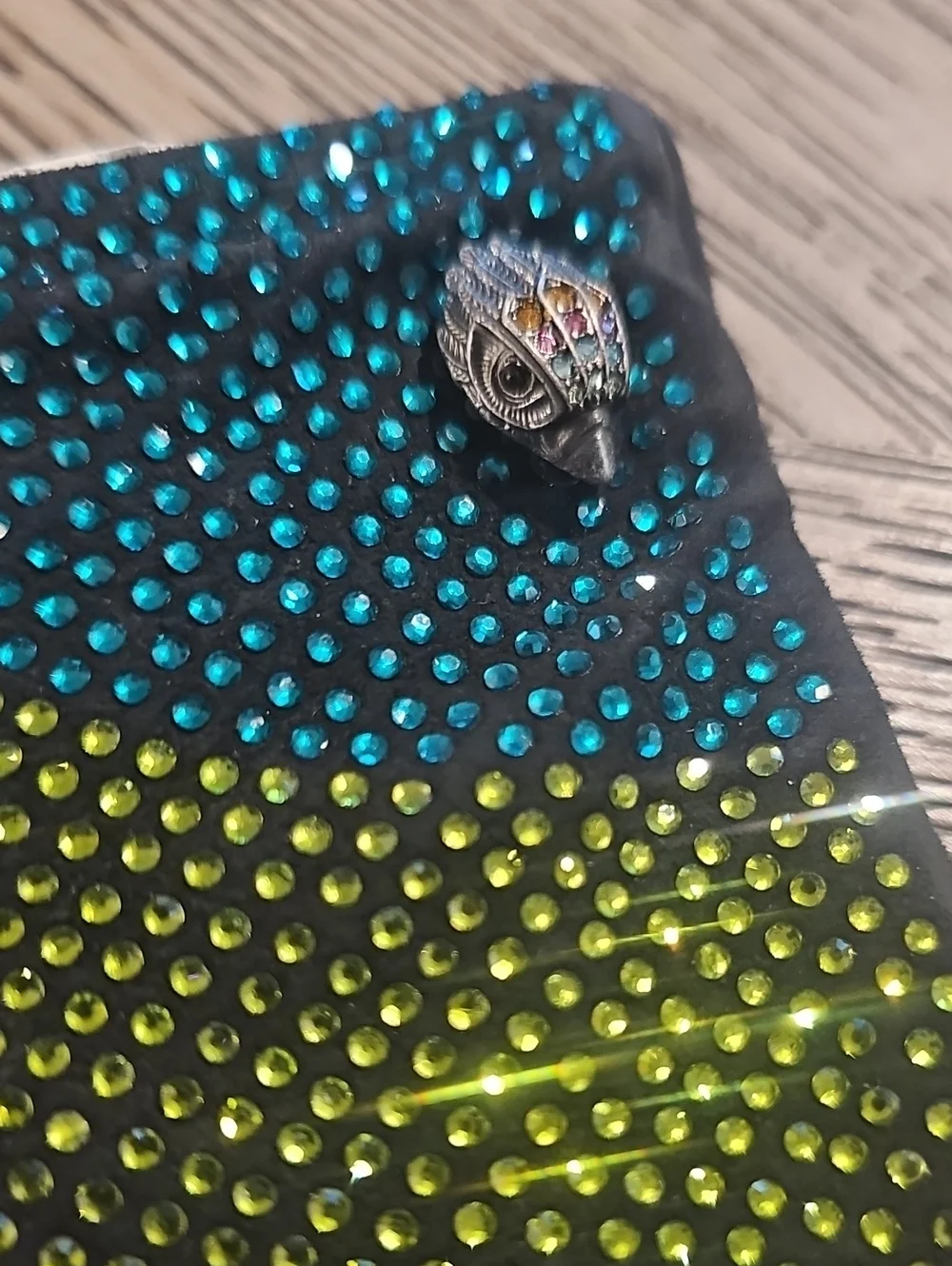 Kurt Geiger London Kensington Rainbow Crystal Embellished Gloves SZ S NWT $148